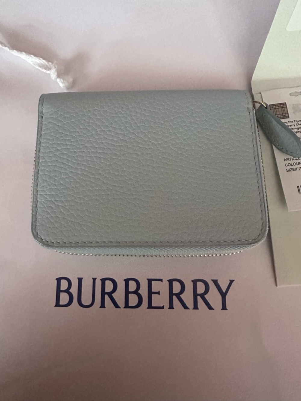 Burberry Pale Blue Zip Wallet NWT - Picture 2 of 4